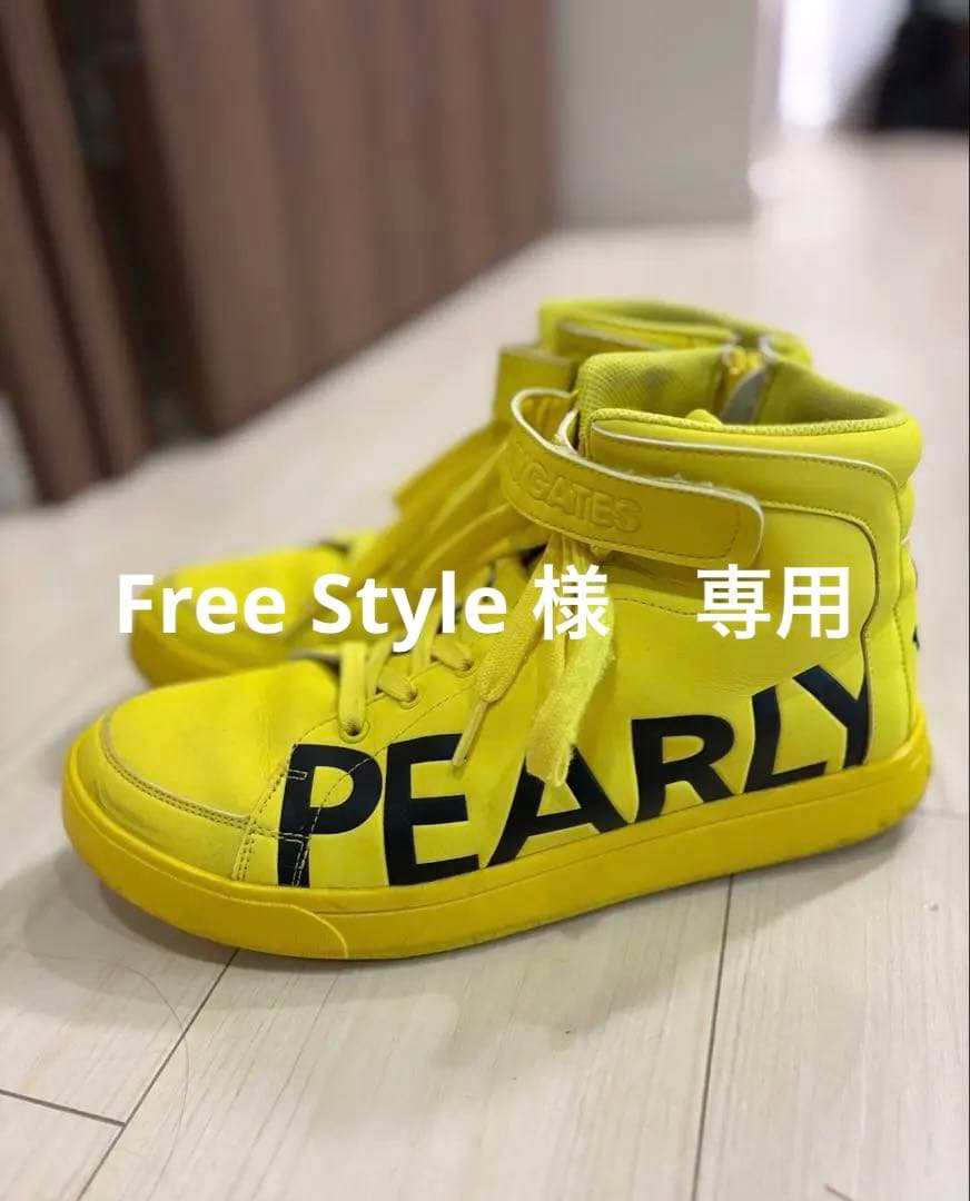 PEARLY GATES ハイカットスニーカー イエロー！