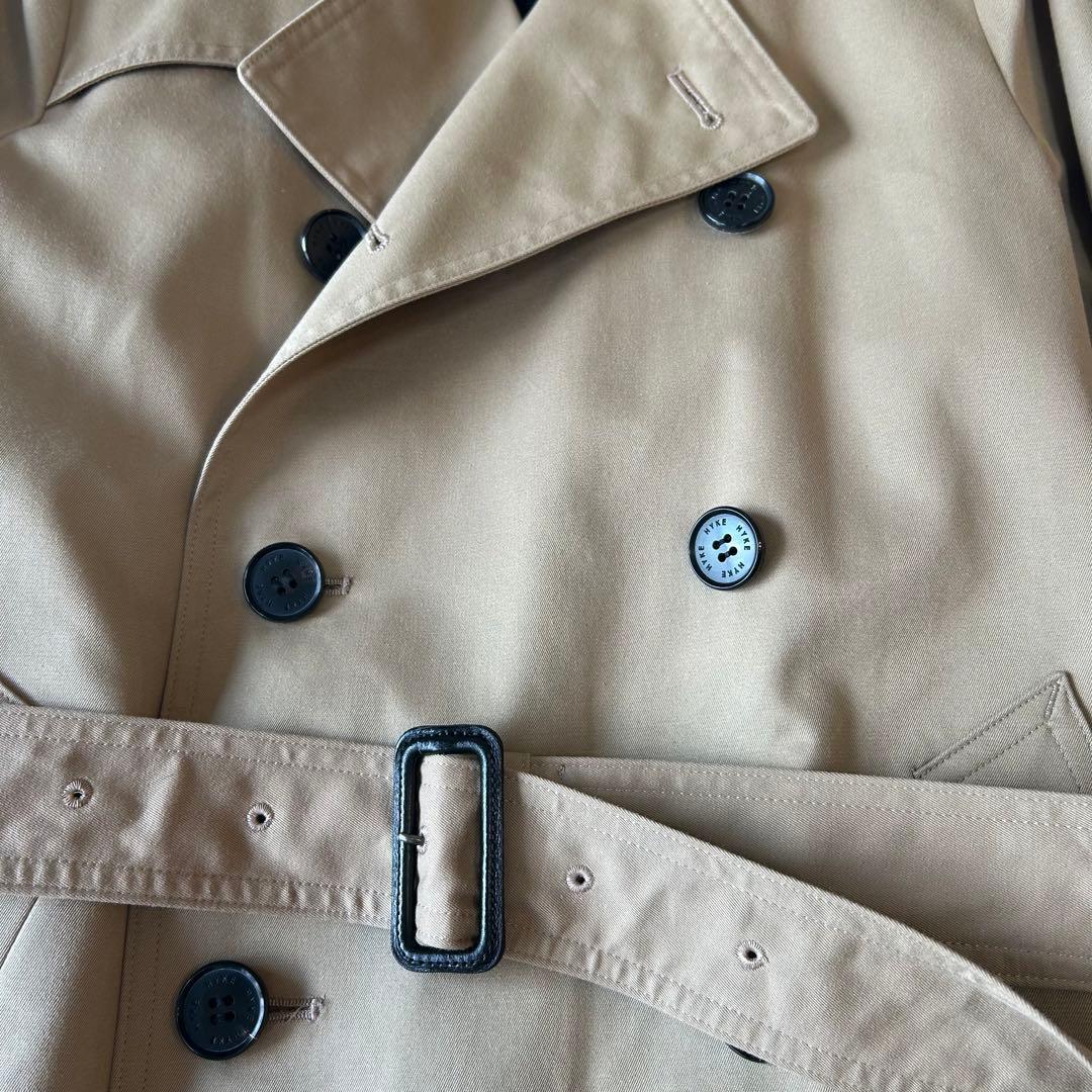 美品　HYKEハイクダブルブレストトレンチコート ライナー付 レギュラーフィット