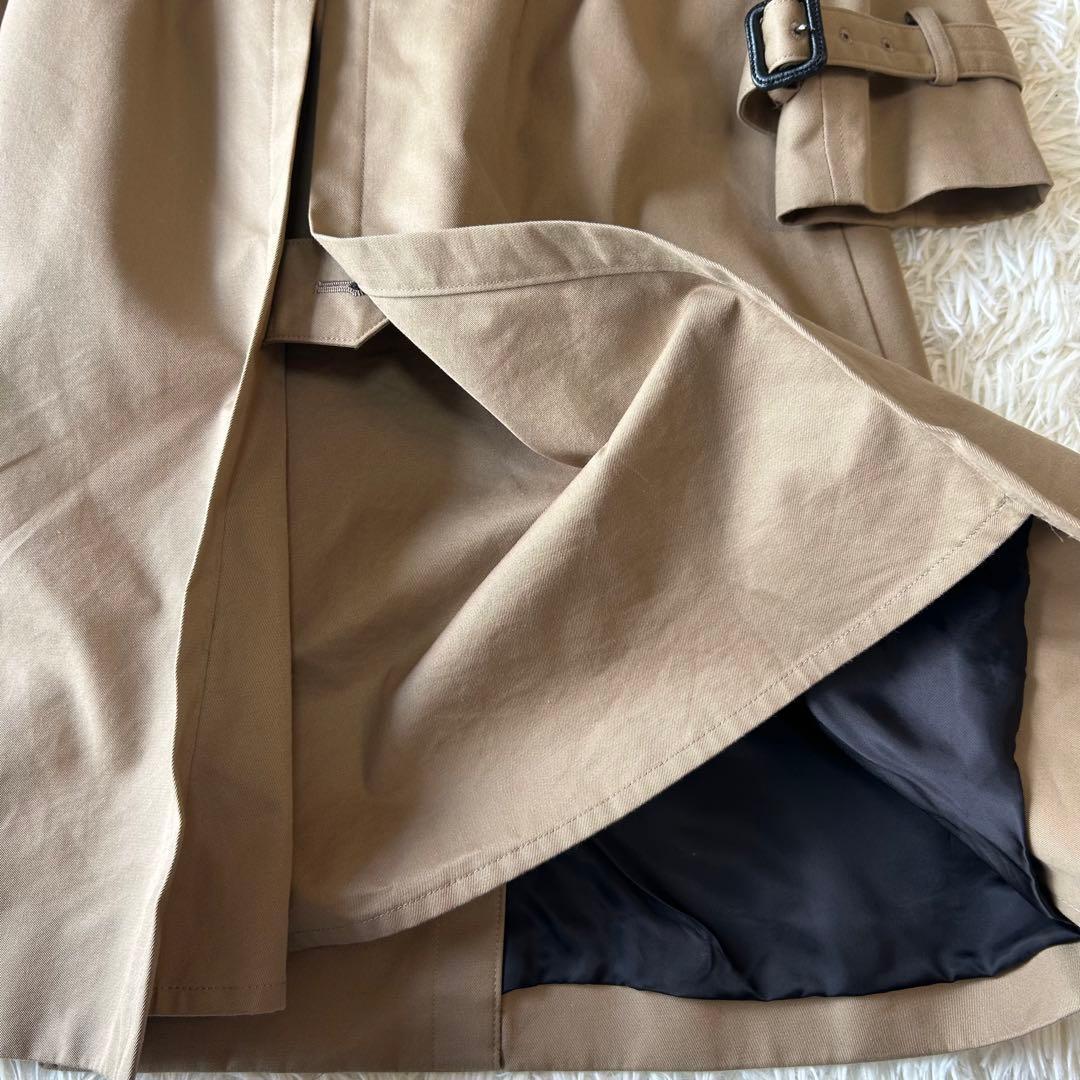 美品　HYKEハイクダブルブレストトレンチコート ライナー付 レギュラーフィット