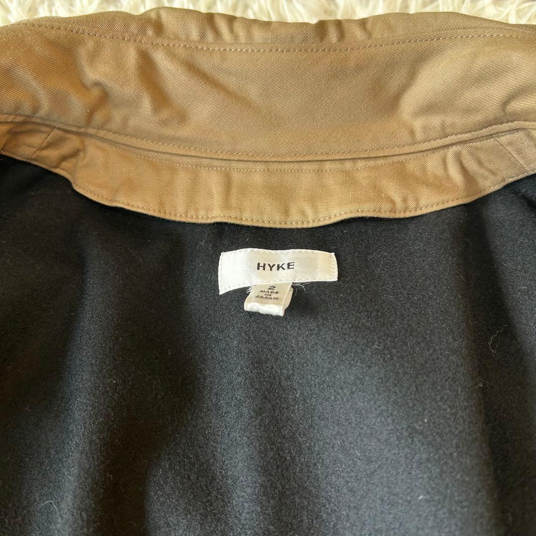 美品　HYKEハイクダブルブレストトレンチコート ライナー付 レギュラーフィット