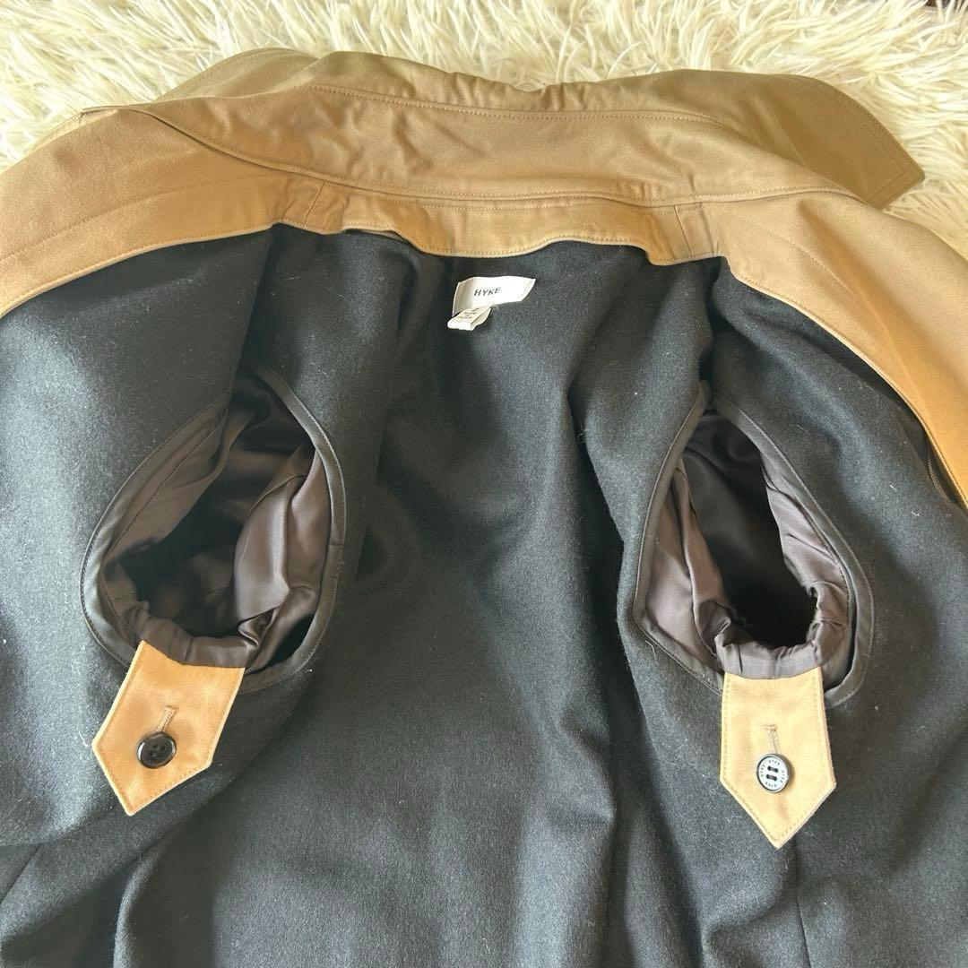 美品　HYKEハイクダブルブレストトレンチコート ライナー付 レギュラーフィット