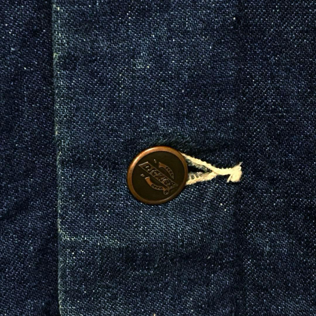 80s ディッキーズ　ビンテージデニムカバーオール　ワッペンロゴ　USA製　40