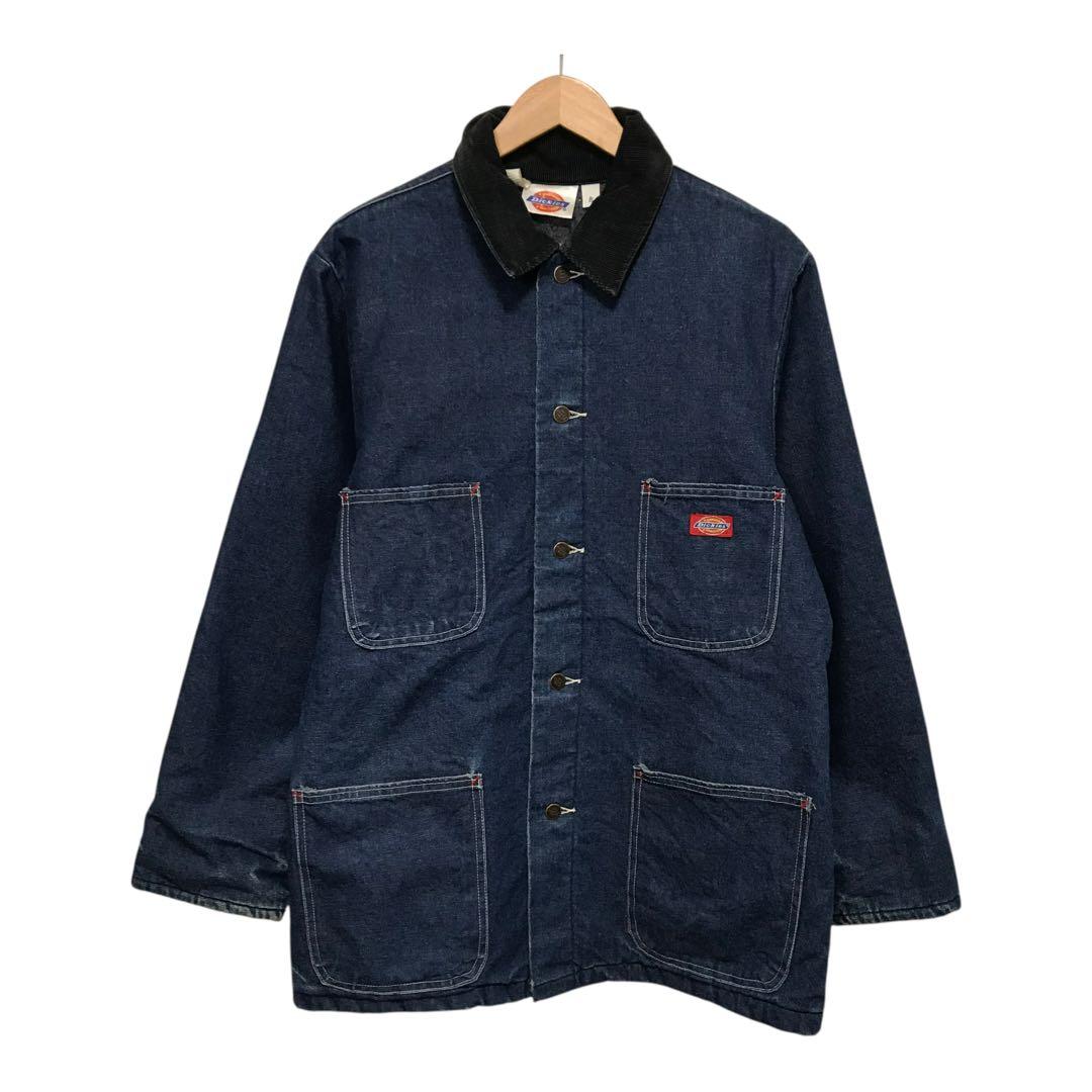 80s ディッキーズ　ビンテージデニムカバーオール　ワッペンロゴ　USA製　40