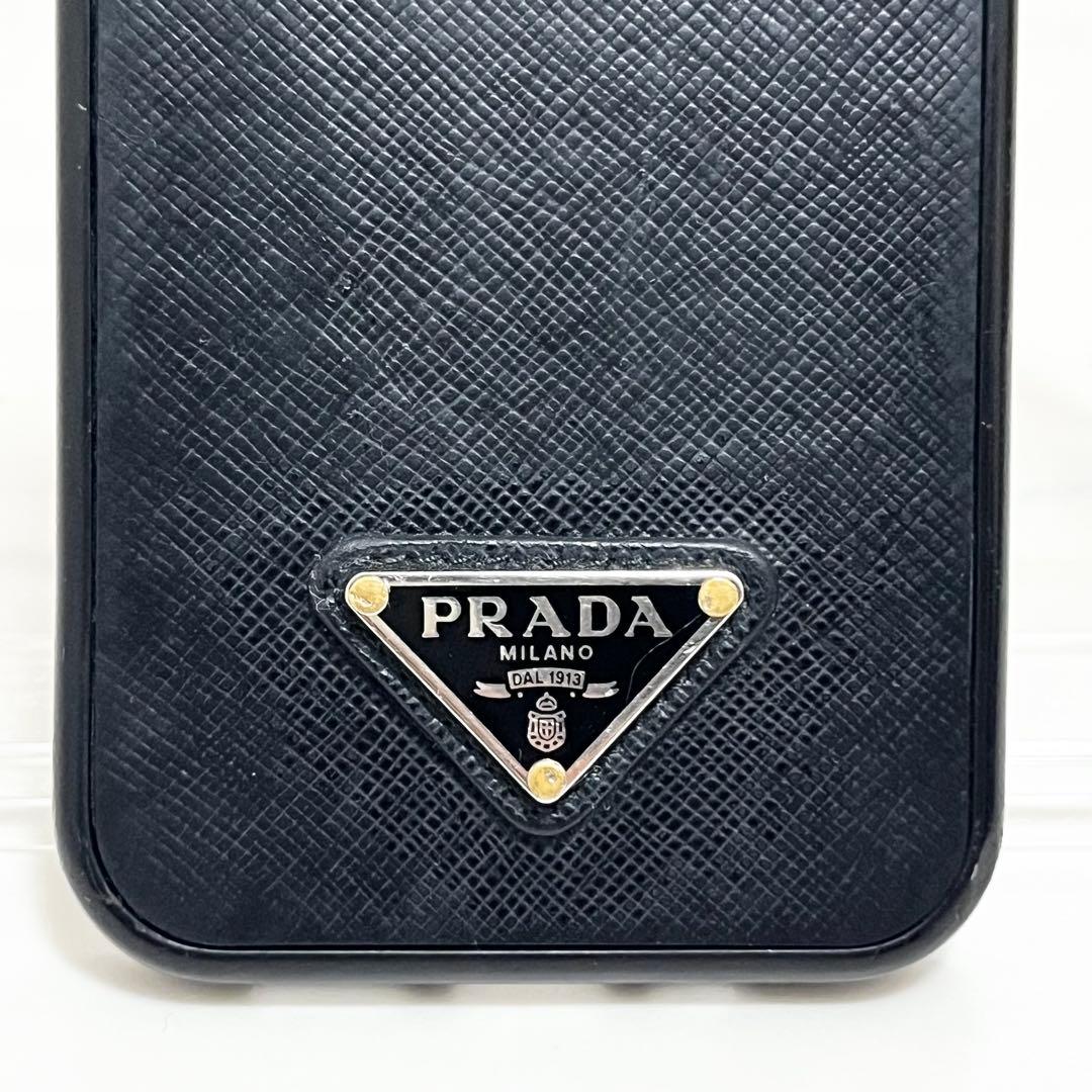 PRADA プラダ iPhone13 スマホケース レザー 三角ロゴ ブラック