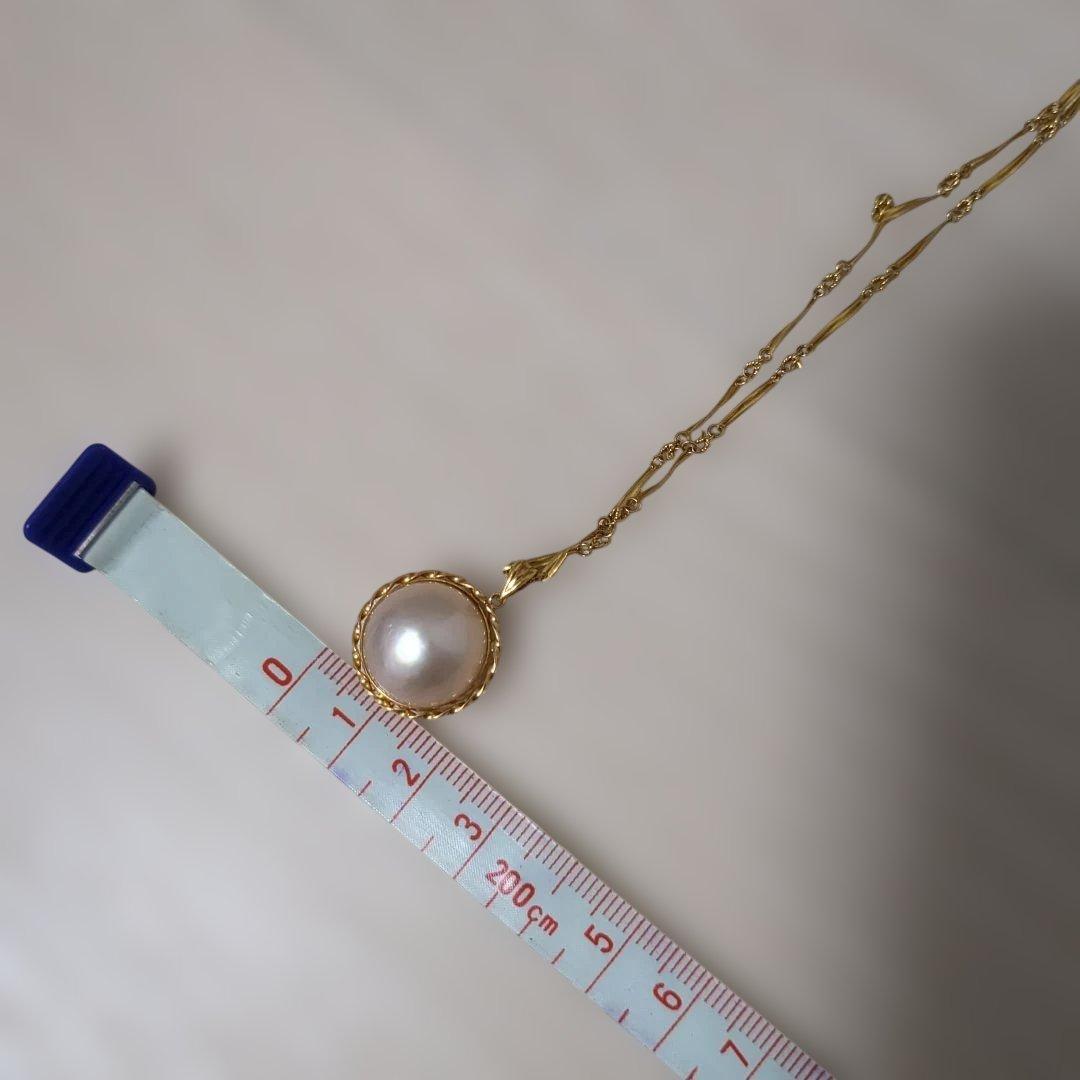【美品】マベパールネックレス　K18　ゴールド