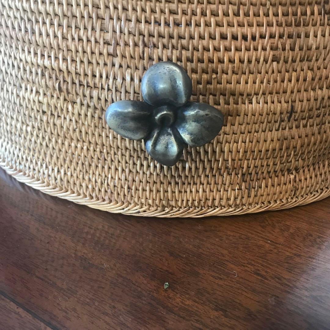 新品！アタ口径38cm 植木鉢カバー　マガジンラック　おもちゃ入れ　真鍮取手付