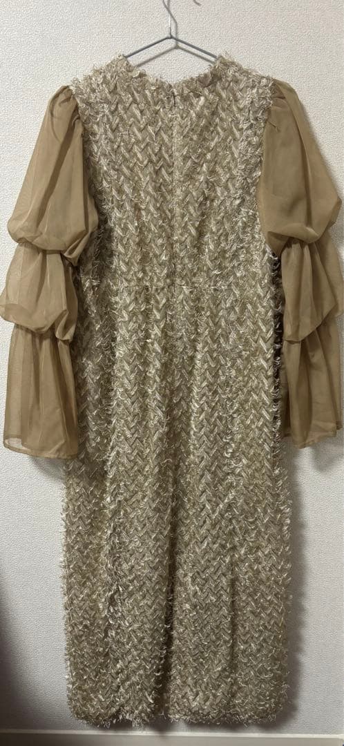 【美品】niana デザインスリーブシャギードレス 結婚式 dorrydoll