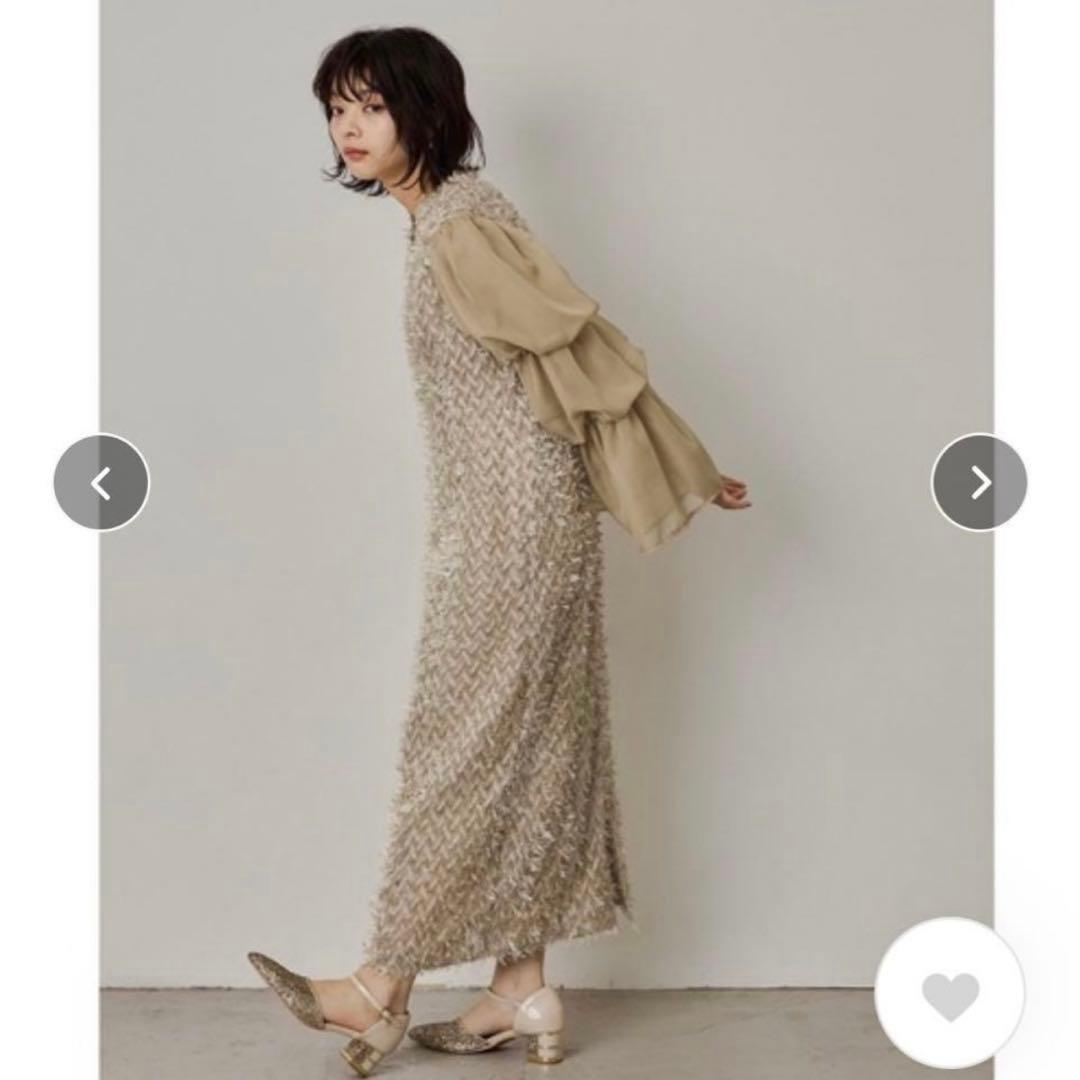 【美品】niana デザインスリーブシャギードレス 結婚式 dorrydoll