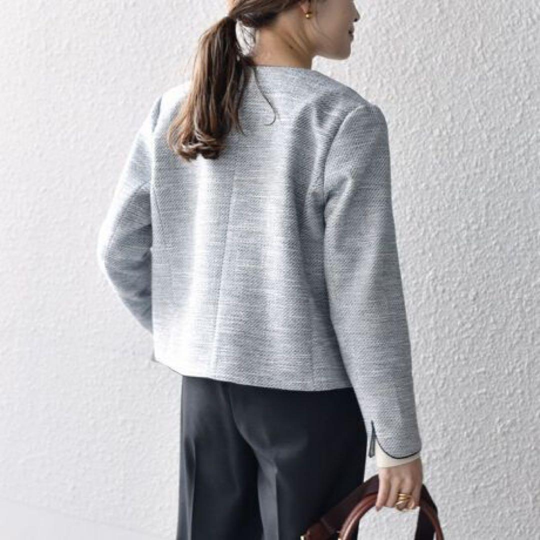 ships シップス ツイードノーカラージャケット　36