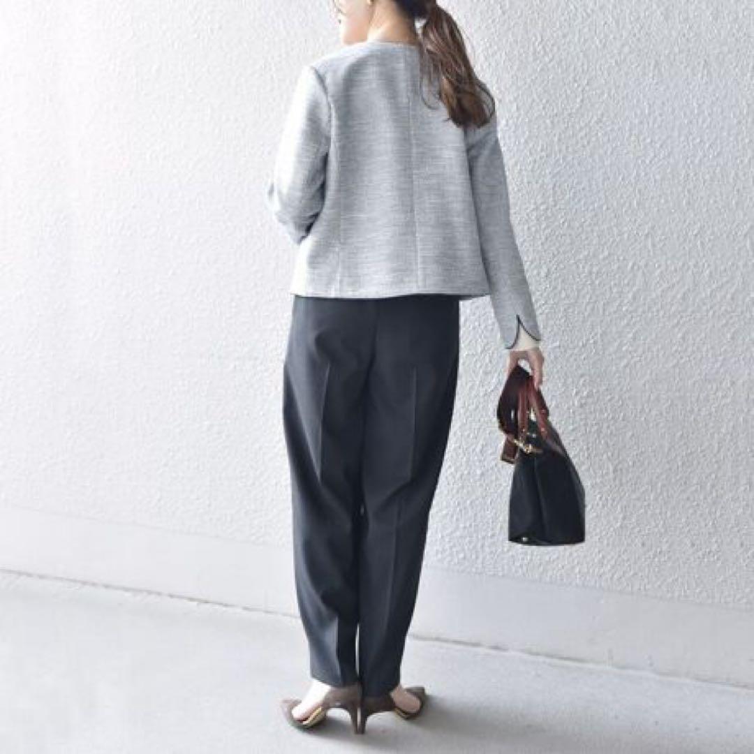 ships シップス ツイードノーカラージャケット　36