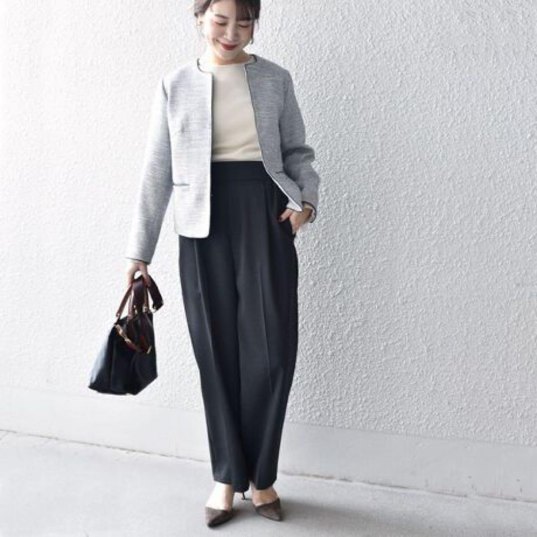 ships シップス ツイードノーカラージャケット　36