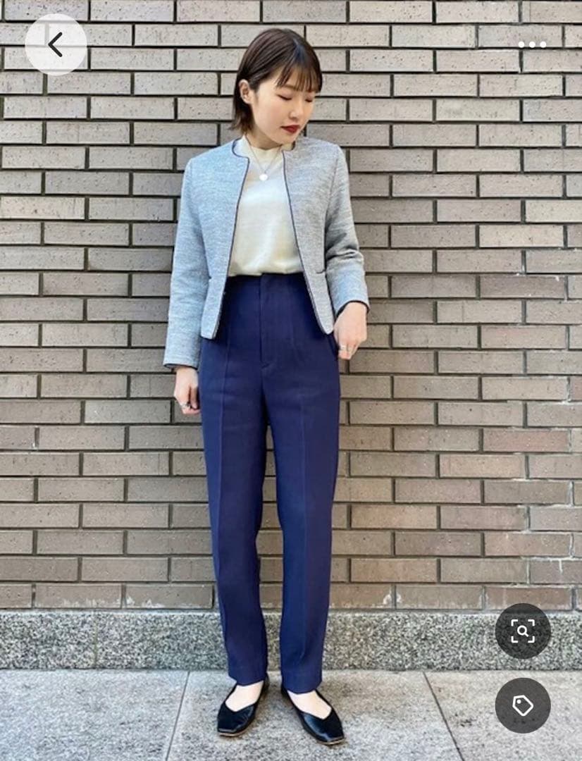 ships シップス ツイードノーカラージャケット　36