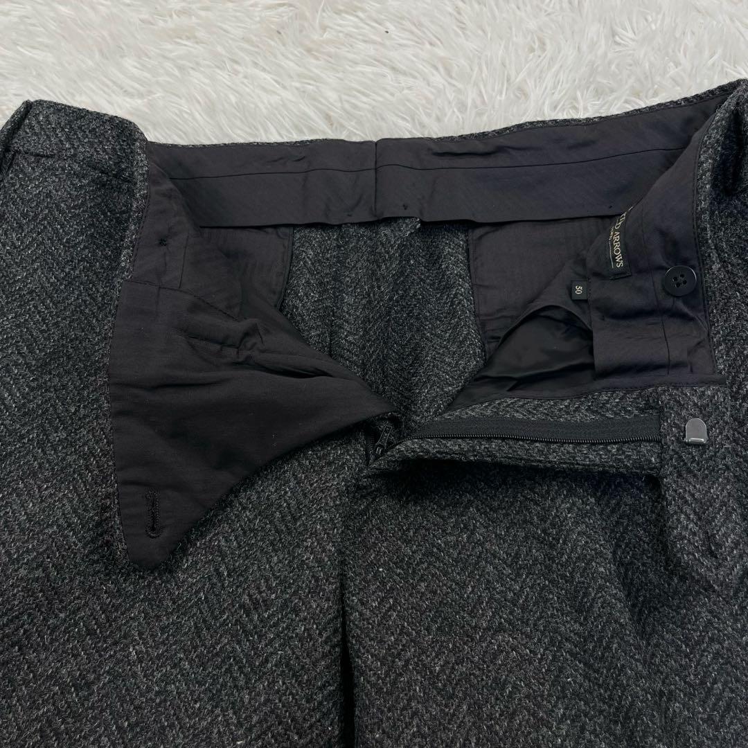 タグ付き✨ユナイテッドアローズ スーツ2P ヘリーンボーン ウール グレー 50