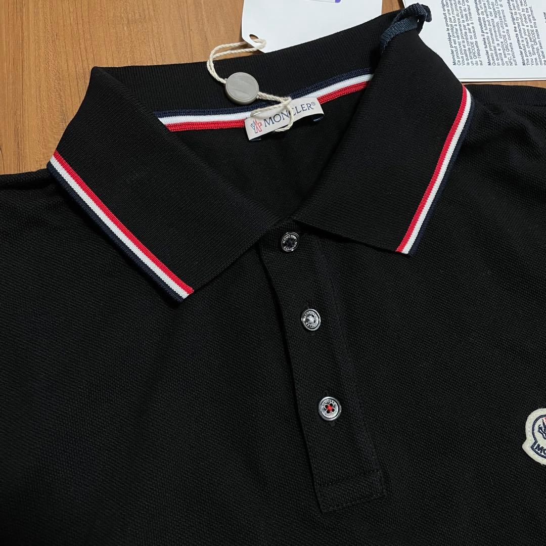新品タグ付き　MONCLER ポロシャツ　ブラック　XL モンクレール