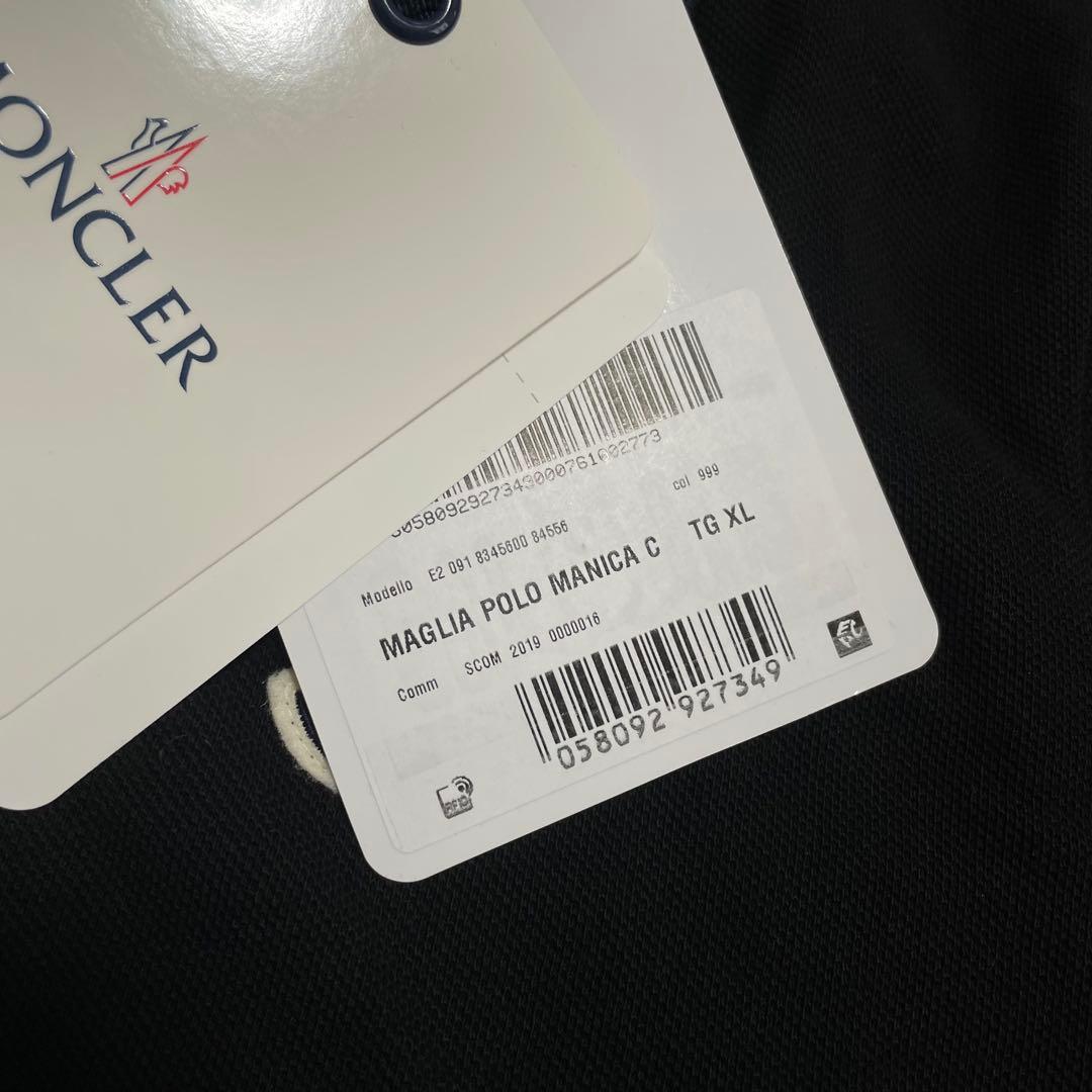 新品タグ付き　MONCLER ポロシャツ　ブラック　XL モンクレール