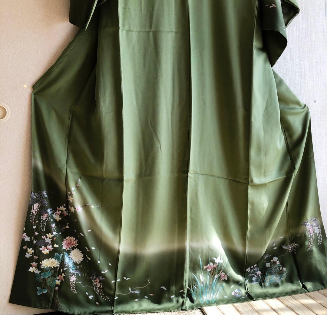 【美品‼️】グリーン訪問着☆卒業式☆入学式☆結婚式お呼ばれ