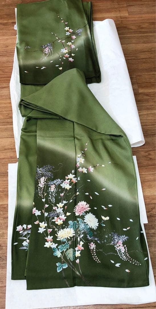 【美品‼️】グリーン訪問着☆卒業式☆入学式☆結婚式お呼ばれ