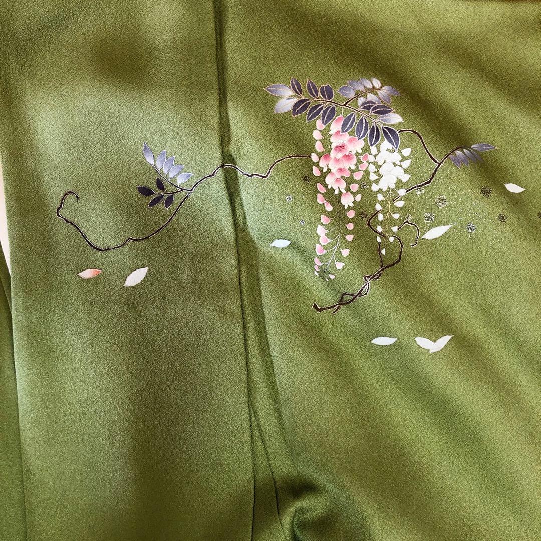 【美品‼️】グリーン訪問着☆卒業式☆入学式☆結婚式お呼ばれ