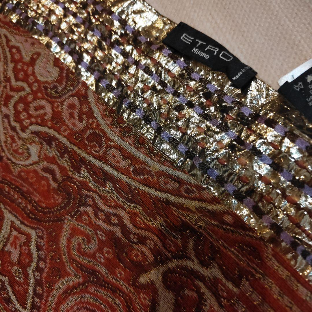 ETRO ペイズリー柄 ストール ウール＆シルク55cm x 190cm