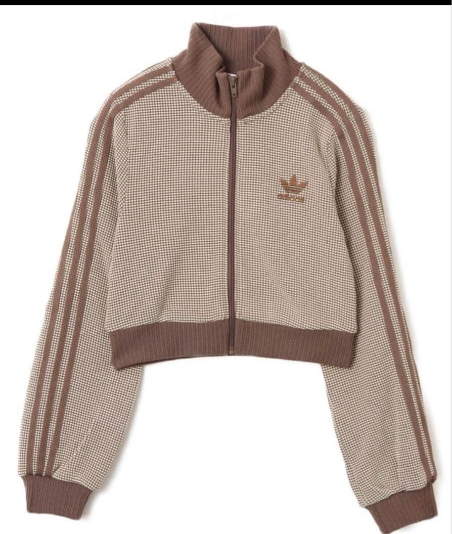 adidas クロップ　トラック　トップ　ジャージワッフルニット