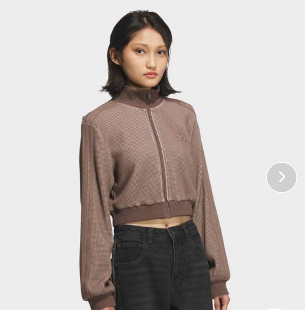 adidas クロップ　トラック　トップ　ジャージワッフルニット
