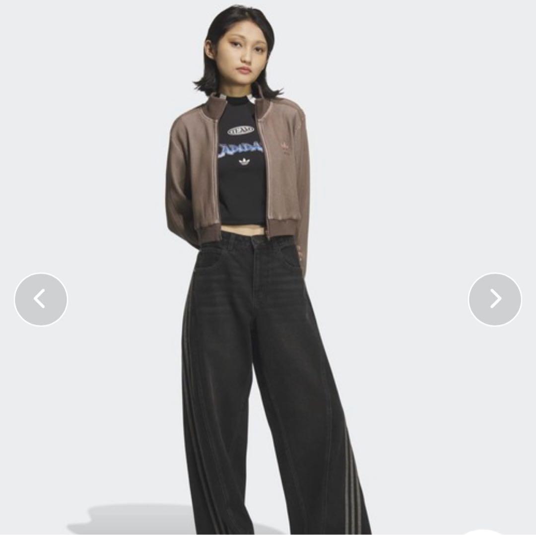 adidas クロップ　トラック　トップ　ジャージワッフルニット