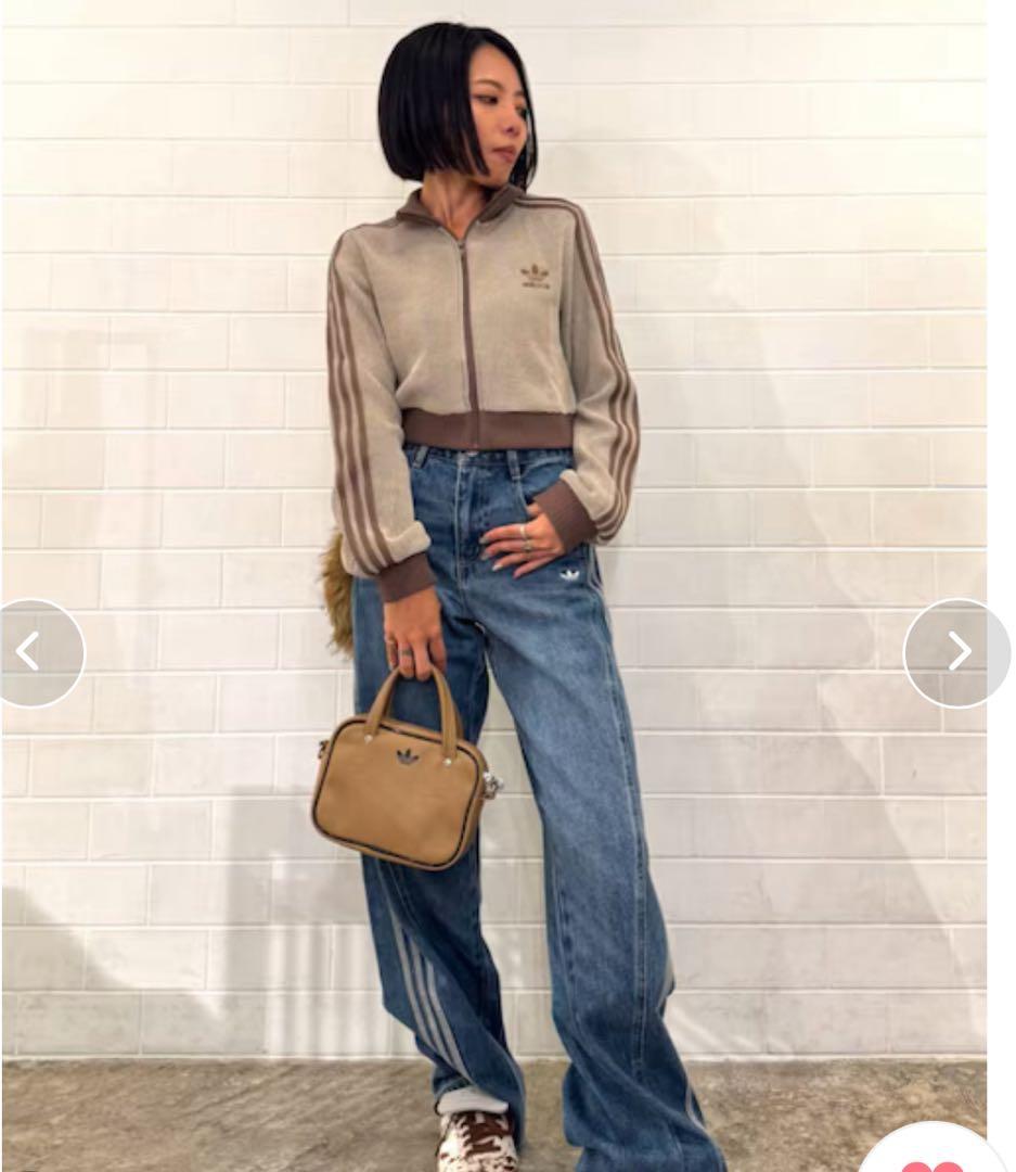 adidas クロップ　トラック　トップ　ジャージワッフルニット