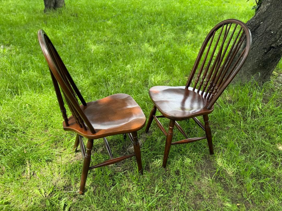 秋田木工 ウィンザーチェア ダイニングチェア インテリア 2脚セット
