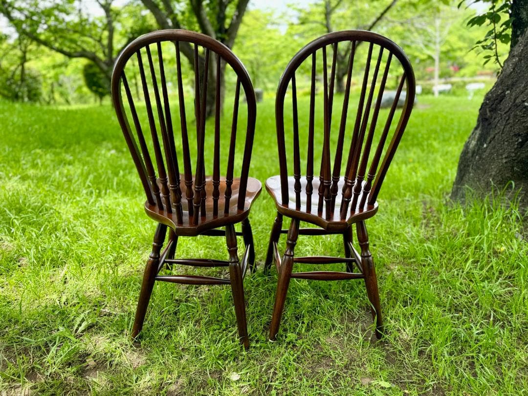 秋田木工 ウィンザーチェア ダイニングチェア インテリア 2脚セット