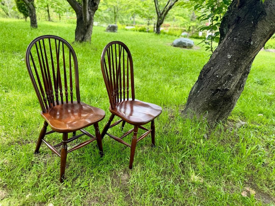 秋田木工 ウィンザーチェア ダイニングチェア インテリア 2脚セット