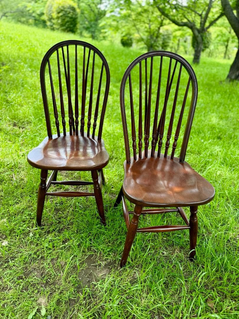 秋田木工 ウィンザーチェア ダイニングチェア インテリア 2脚セット