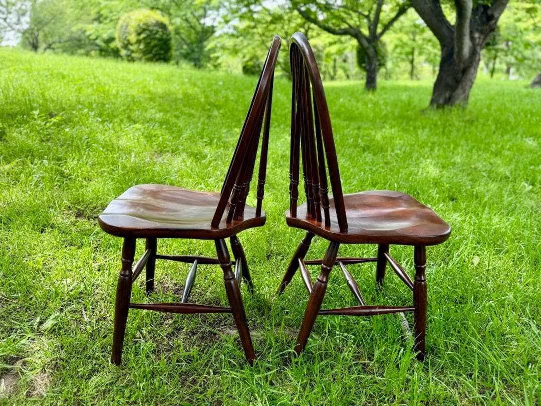 秋田木工 ウィンザーチェア ダイニングチェア インテリア 2脚セット