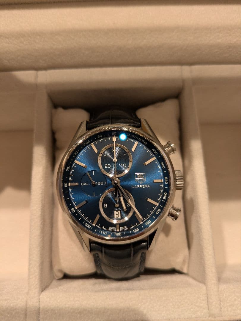 1/16金曜日まで！タグホイヤーカレラ　ブルー文字盤1887 CAR2115
