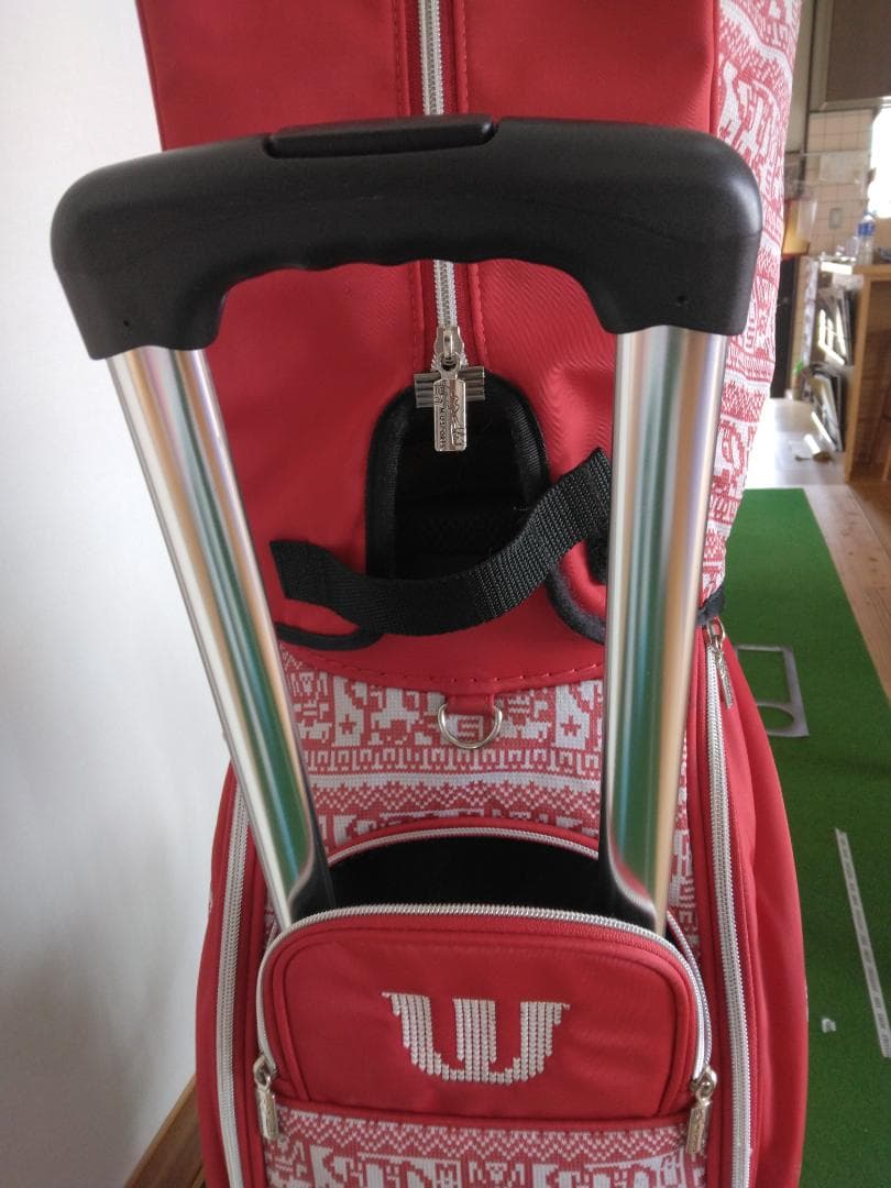 M.U SPORTS 赤 パターン入り キャディバッグ