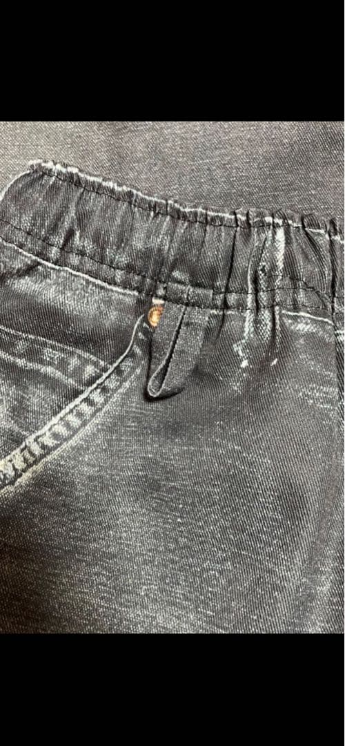 US 三軒茶屋　アス　転写　ダブルニー　イージーパンツ　フェードブラック