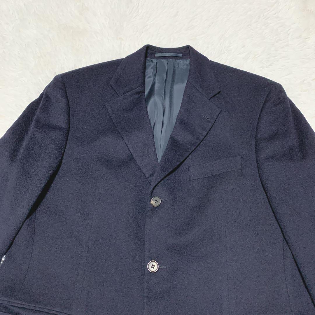 【美品】ヒューゴボス ロロピアーナ テーラードジャケット カシミヤ混 XL