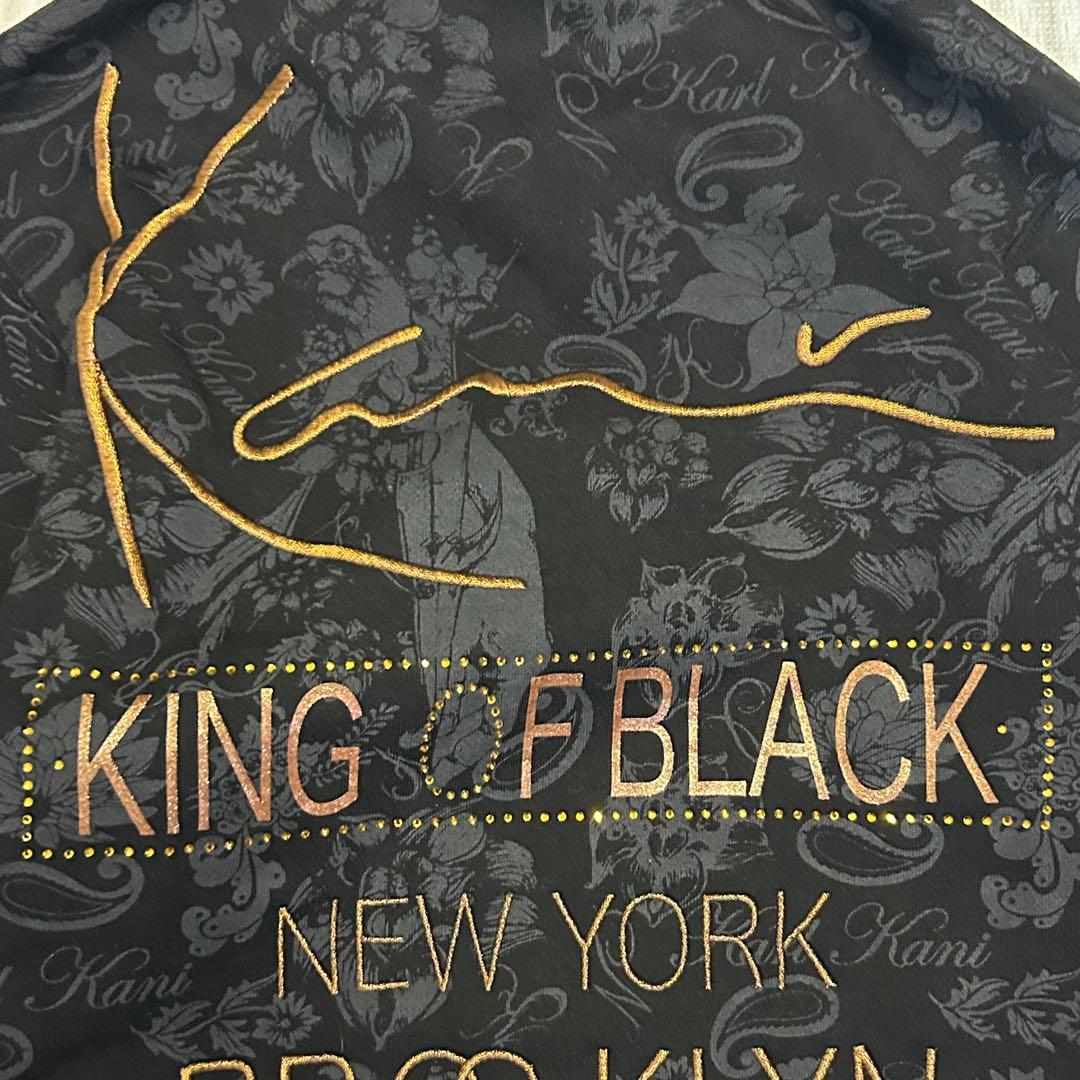 カールカナイ ゴルフ 総柄 刺繍 プリント ペイズリー スウェット ハーフジップ