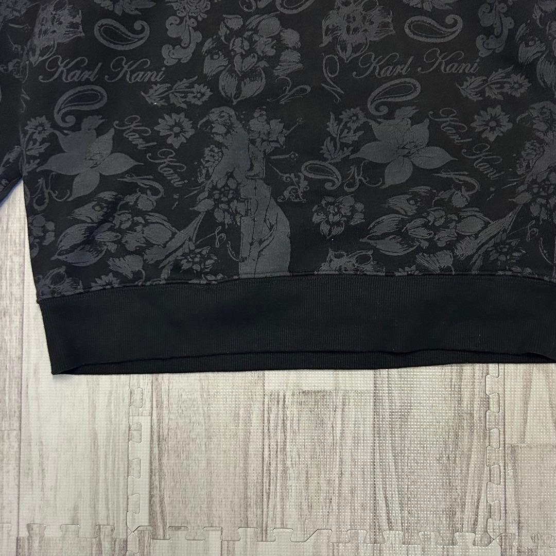 カールカナイ ゴルフ 総柄 刺繍 プリント ペイズリー スウェット ハーフジップ