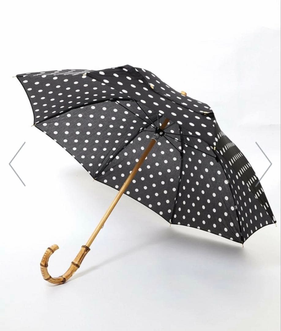 トラディショナル ウェザーウェア 長傘 ネイビー　ドット柄