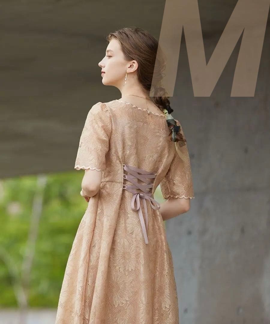 エ★新品タグ付き★ドリードール　ゴールドヴィンテージレースワンピースドレス