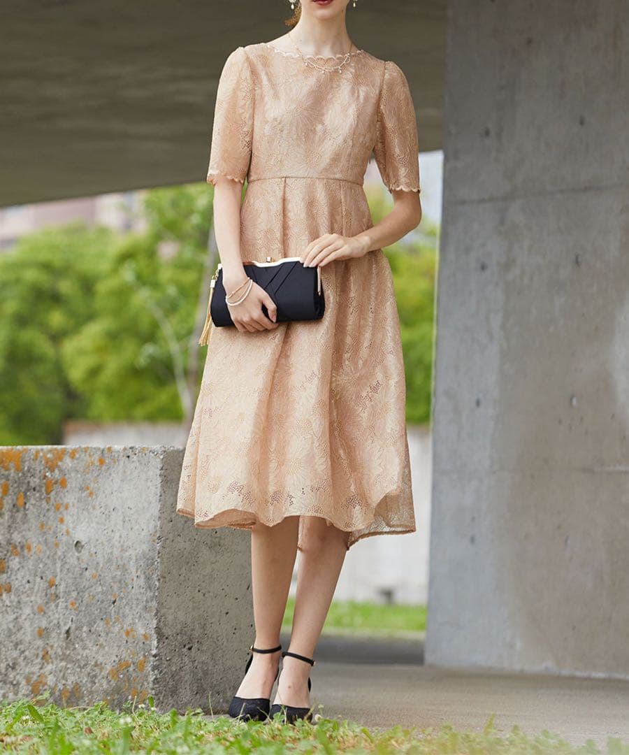 エ★新品タグ付き★ドリードール　ゴールドヴィンテージレースワンピースドレス