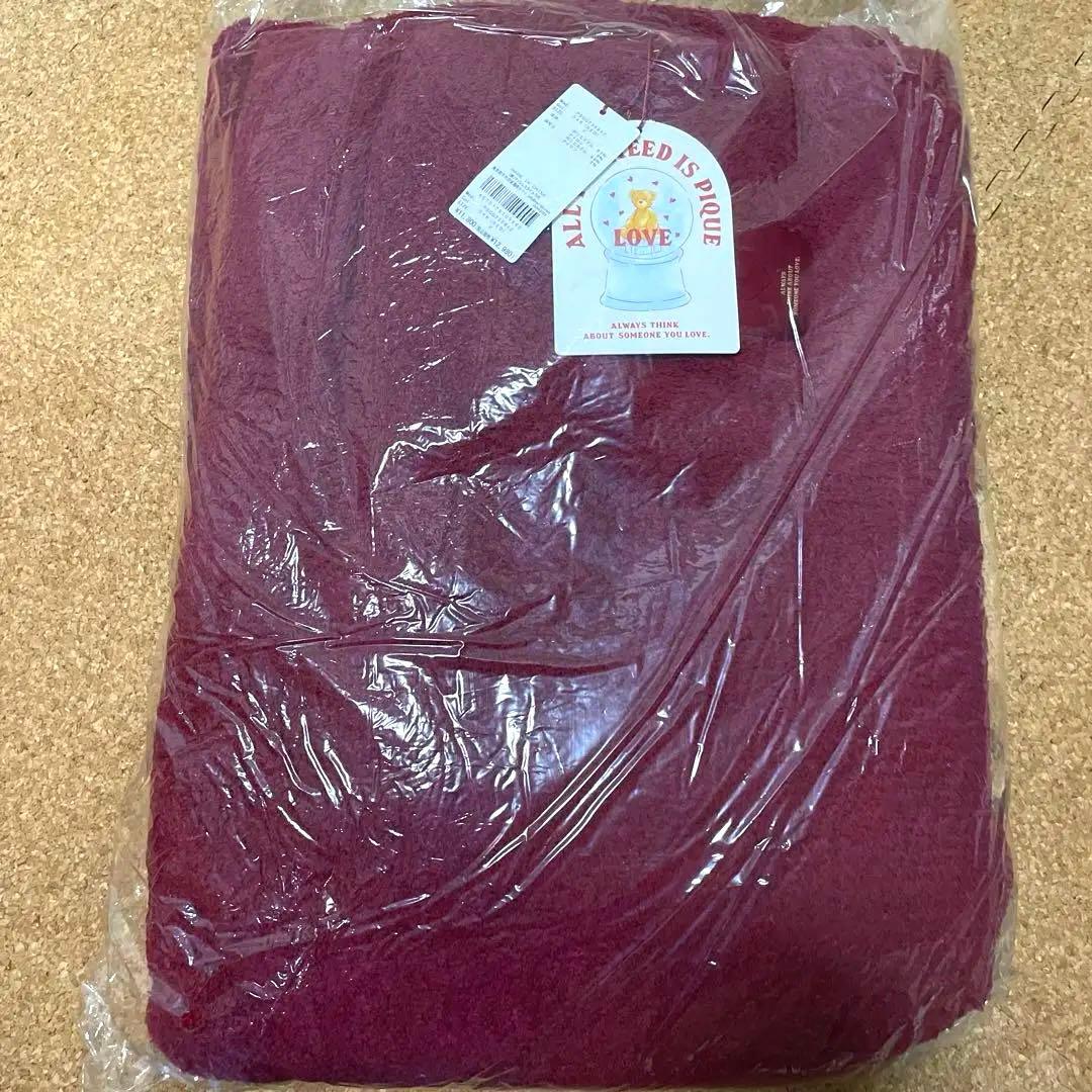 新品 ジェラートピケ ホリデー ベアジャガード マルチカバー RED 赤 レッド