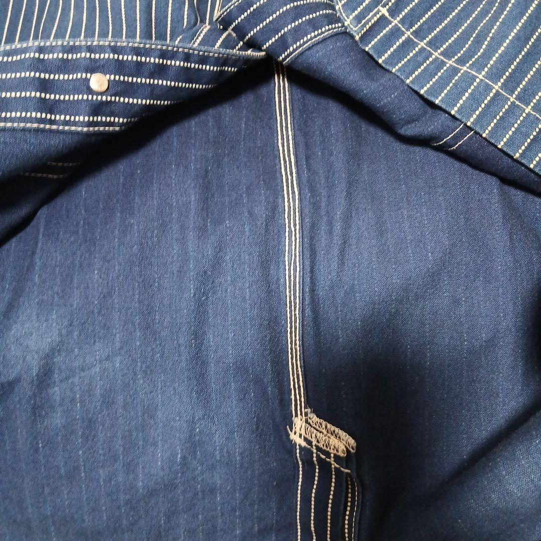 ヒューストン ウォバッシュ ストライプ カバーオール L