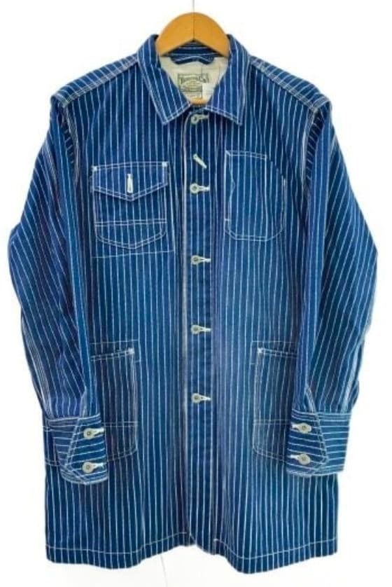 ヒューストン ウォバッシュ ストライプ カバーオール L