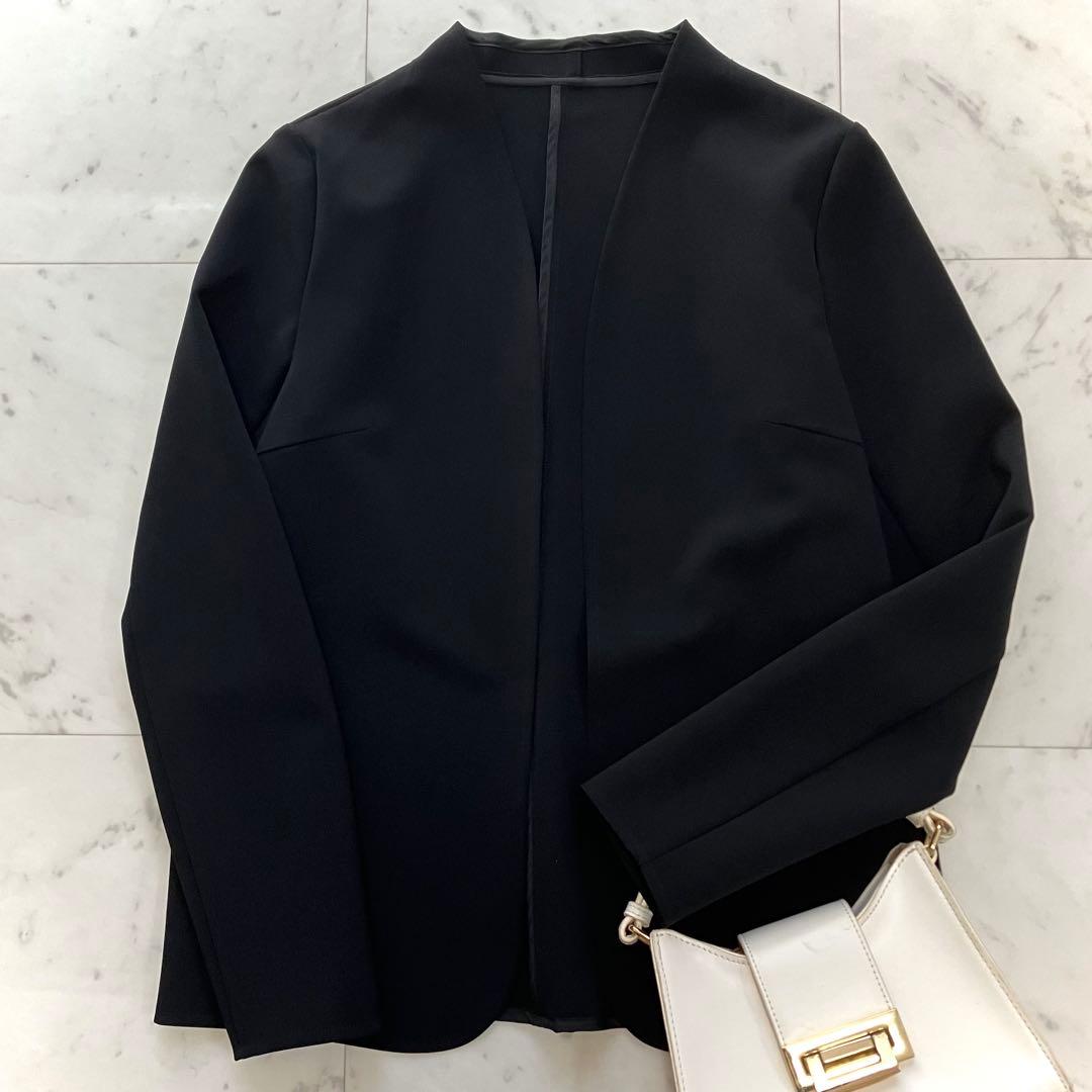 美品 ソージュ ストレッチファインライトジャケット 洗える ブラック