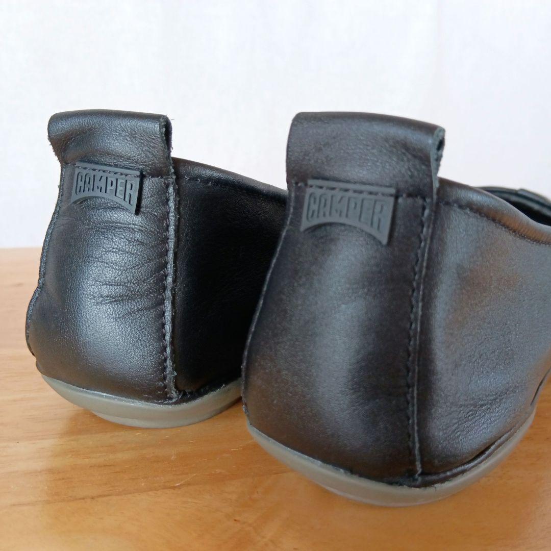 y*i様 美品◆CAMPER カンペール　パンプス　フラット　ギャザー　ブラック