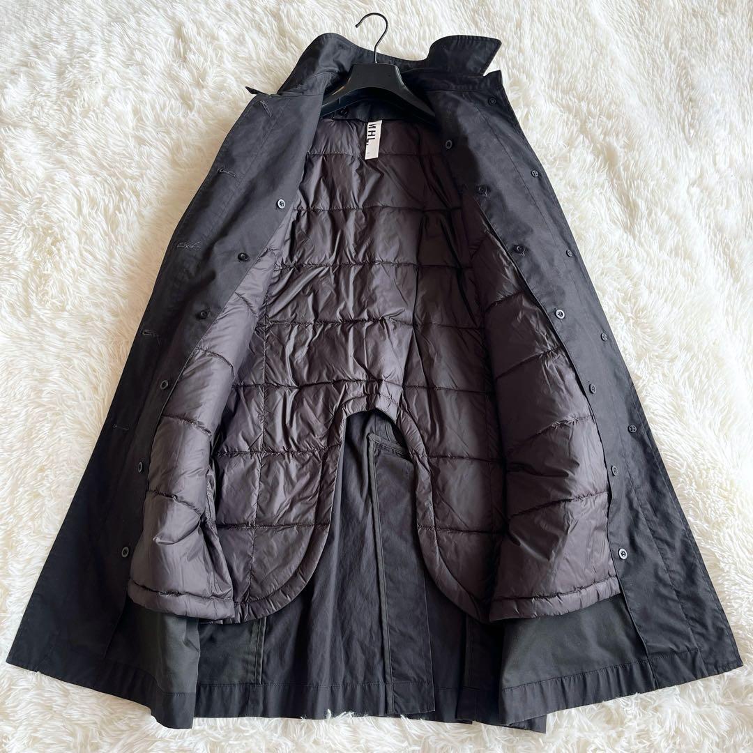 美品　マーガレットハウエル MHL. ダウンライナー付 ステンカラーコート 黒