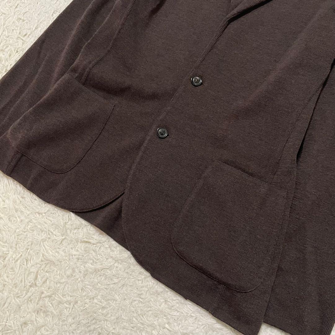 23AW/極美品 ラルディーニ ニットジャケット ブラウン Lサイズ ミラノリブ