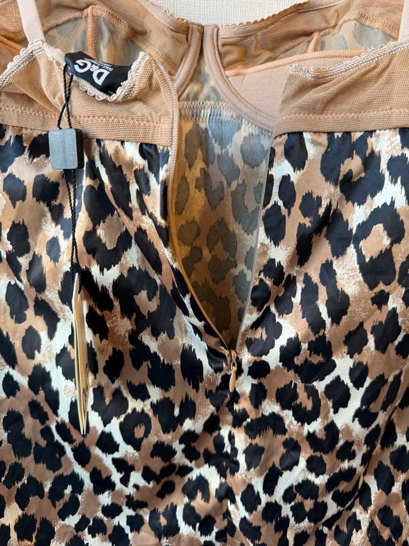 Dolce & Gabbana ヒョウ柄サテンビスチェ M相当