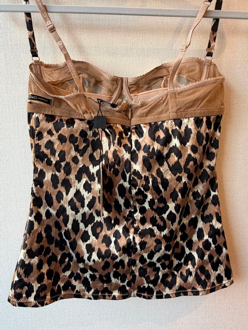 Dolce & Gabbana ヒョウ柄サテンビスチェ M相当